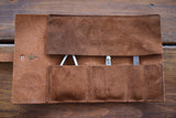 Leather Tool Roll for Men's Grooming Tools